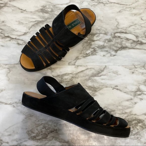 Cole Haan Suede Strappy Sandals Black Sz 7.5 - Picture 6 of 6
